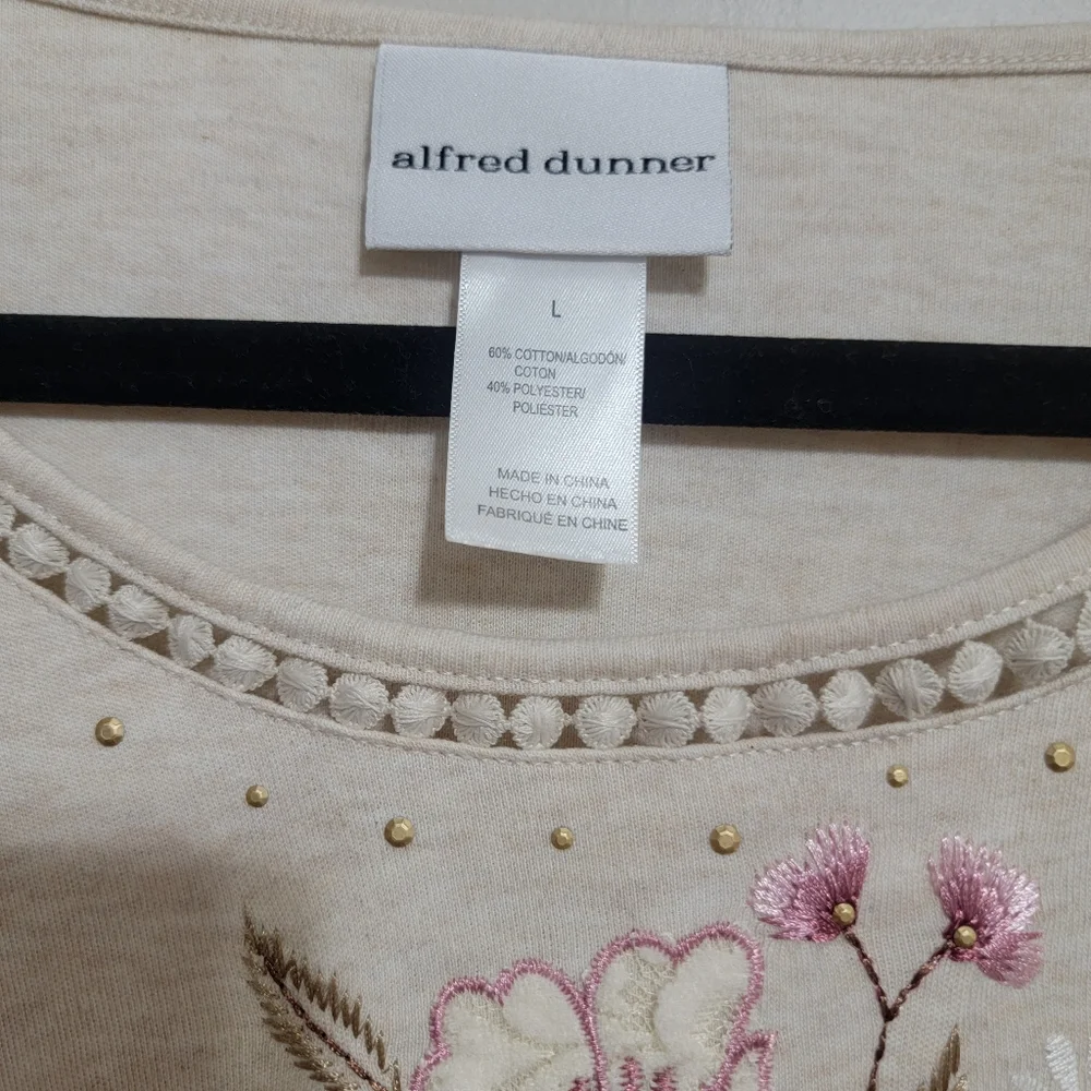 Alfred Dunner Telluride Womens Round Neck 3/4 Sleeve T-Shirt Size Large - Picture 4 of 8